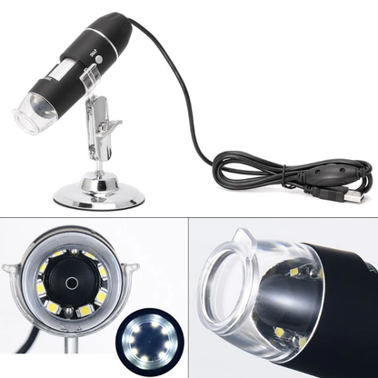 USB Microscope 0.3M interpolated 1600x magnification / 8 LEDs