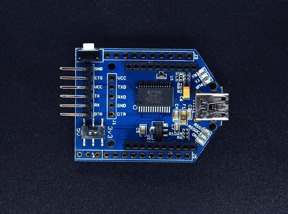 USB Serial Adapter with XBEE Mount / Rail for Arduino