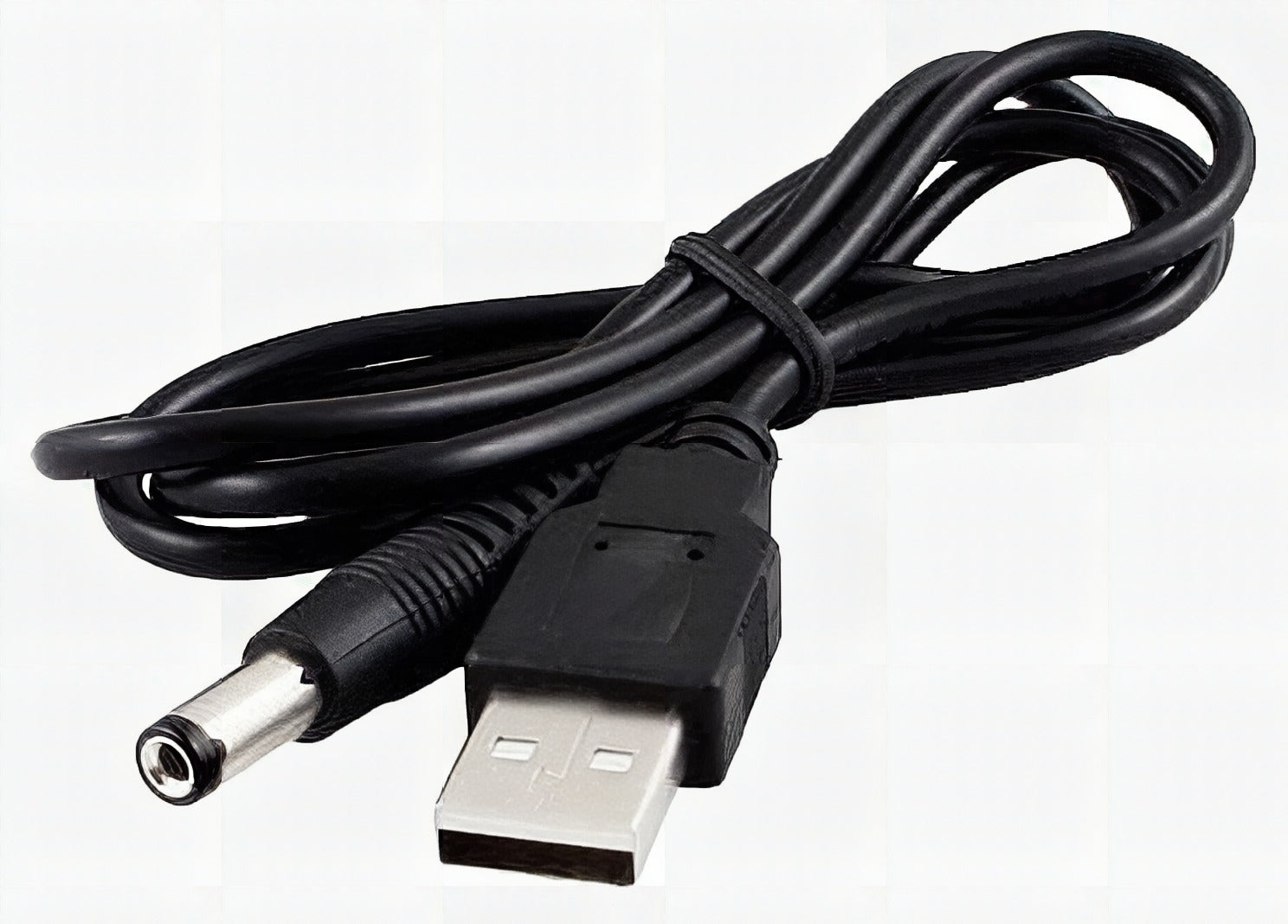 USB-A to 2.1mm Male Barrel Jack Cable - DC Power