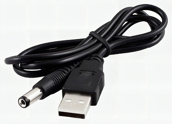 USB-A to 2.1mm Male Barrel Jack Cable - DC Power