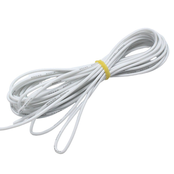 Wire White 22 AWG Flexible Silicone Cable 0.3mm2 | Circuitrocks