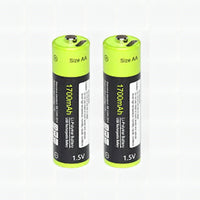 Znter 1.5V 1700mAh USB Rechargeable AA LiPoly Battery (2pcs)