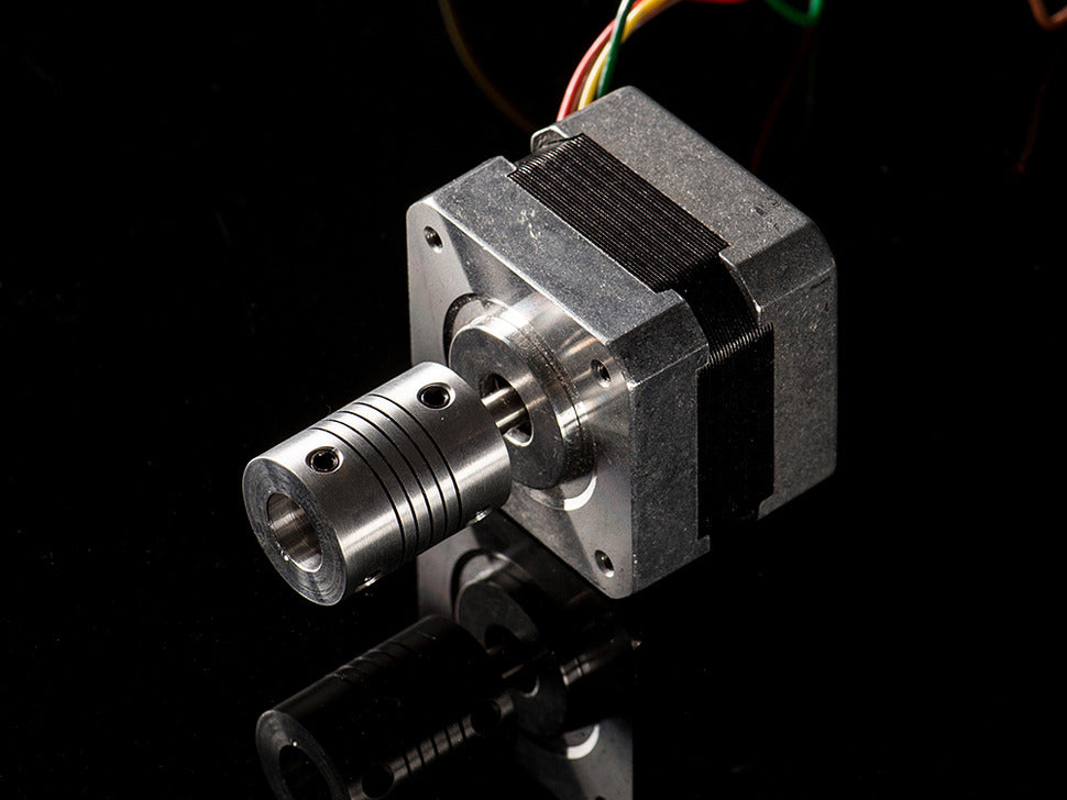 Aluminum Flex Shaft Coupler - 5mm to 10mm for Stepper Motors - circuitrocks