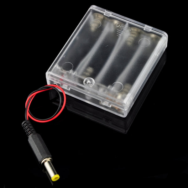 4xAA Battery Holder w/ Barrel Jack Connector