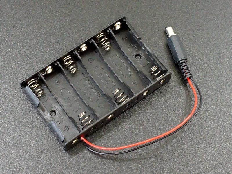 Battery Holder 6xAA with DC2.1 Power Jack