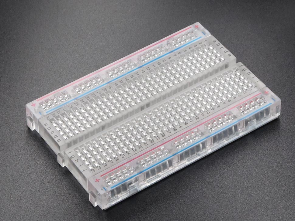 Breadboard 400 Tie Point Interlocking Solderless Crystal - circuitrocks