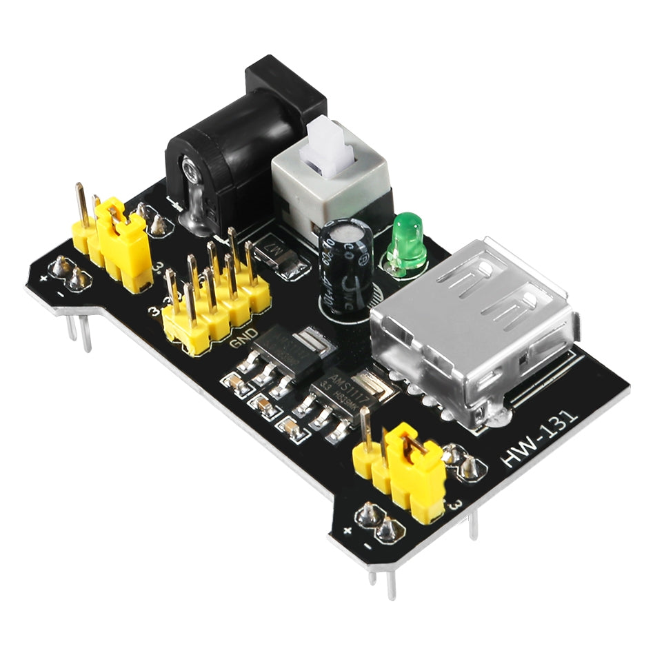 Breadboard Power Supply 3.3V or 5V with USB Port - circuitrocks