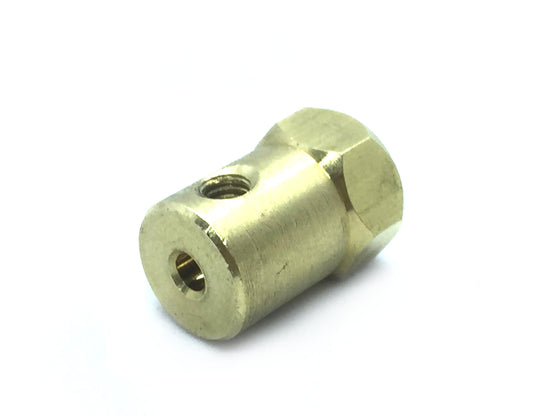 Coupling 3mm Hexagon Brass for Motor Shafts and Wheels