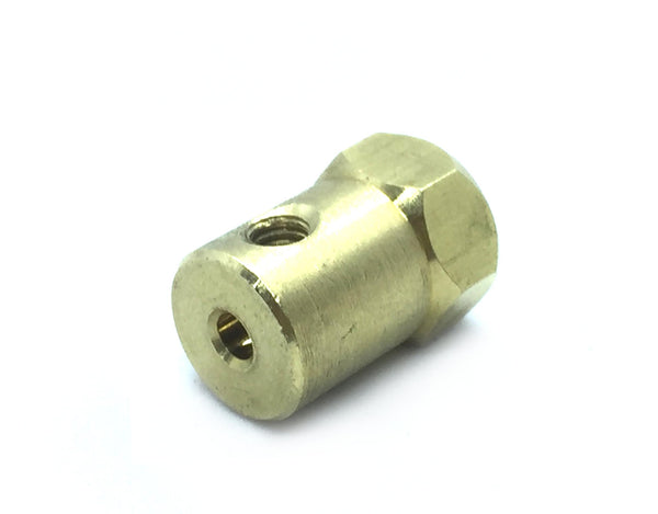 Coupling 3mm Hex Brass Motor-Wheel