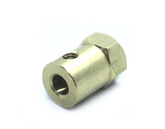 Coupling 5mm Hexagon Brass for Motor Shafts and Wheel