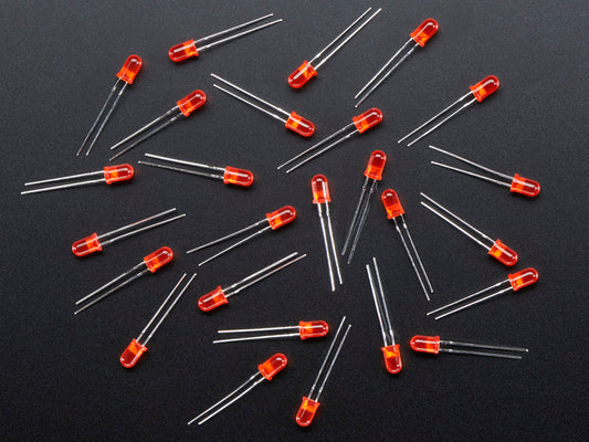 Diffused Red 5mm LED 25 pack