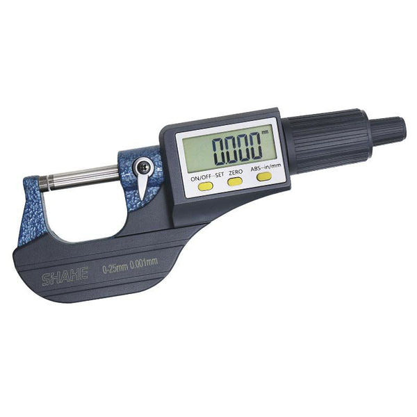 Shahe Digital Micrometer 0-25mm - 0.001mm Resolution IP54