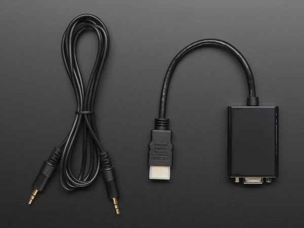 HDMI to VGA Video Adapter and 3.5mm Male / Male Stereo Cable - circuitrocks