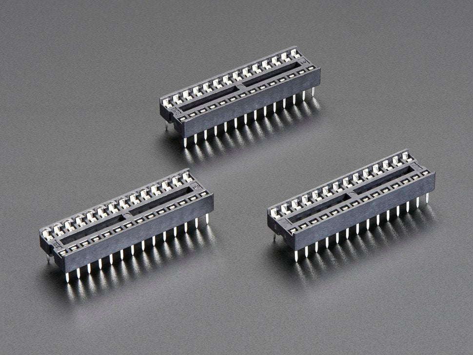 IC Socket - for 28-pin 0.3" Chips - Pack of 3 - circuitrocks