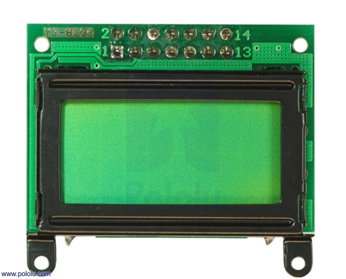 Pololu 8x2 Character LCD Black Bezel - Parallel HD44780