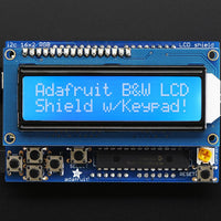 LCD Shield Kit 16x2 Character Display Only 2 pins used! - BLUE AND WHITE - circuitrocks