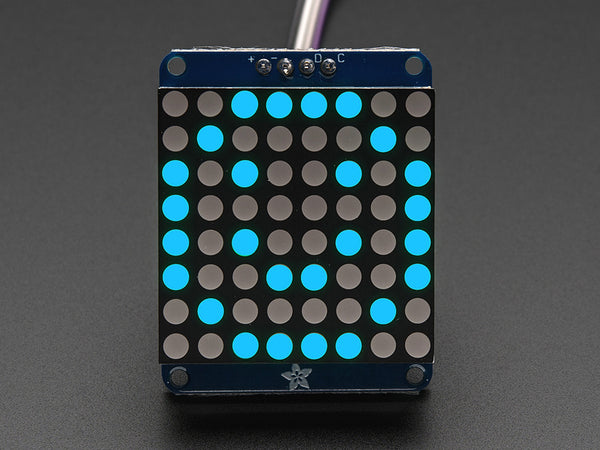 LED Matrix Adafruit Small 1.2 8x8 with I2C Backpack Blue - circuitrocks