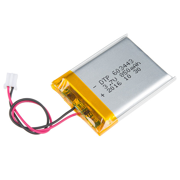 SparkFun Lithium Ion Battery 850mAh - Compact 3.7V Cell