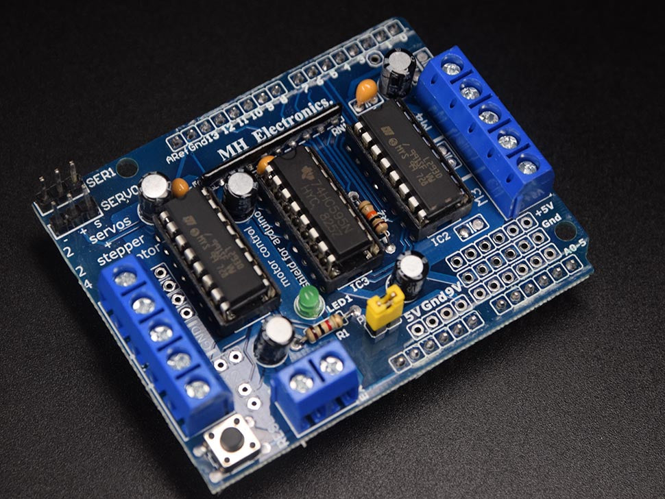 Motor Driver Shield Four Channel L293D For Arduino - circuitrocks