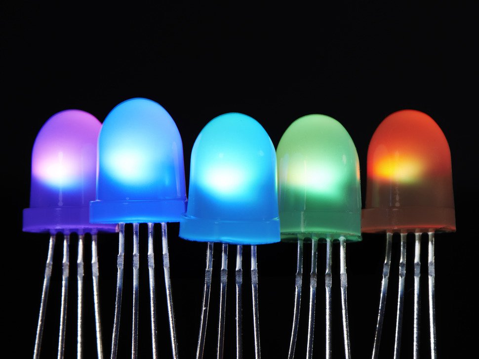 NeoPixel Diffused 8mm Through-Hole LED - 5 Pack - circuitrocks