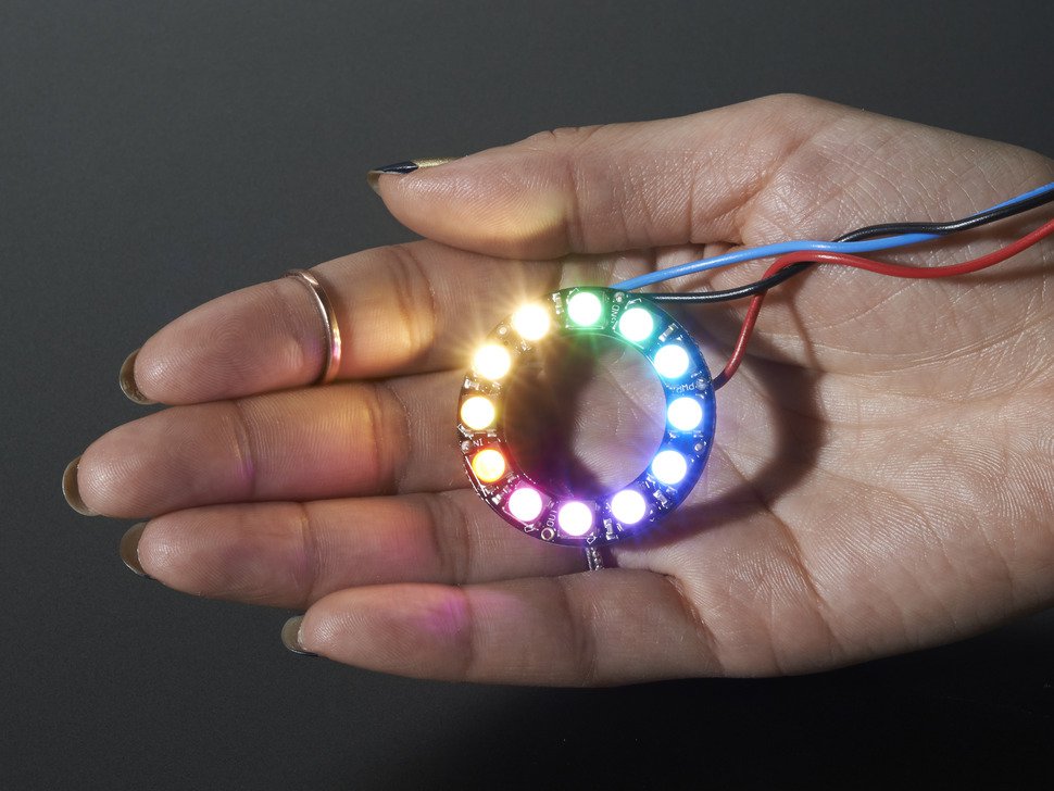 NeoPixel Ring - 12 x 5050 RGBW LEDs w/ Integrated Drivers - Warm White - ~3000K - circuitrocks