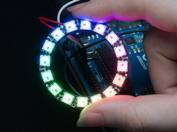 NeoPixel Ring 16 x 5050 RGB LED with Integrated Drivers - circuitrocks