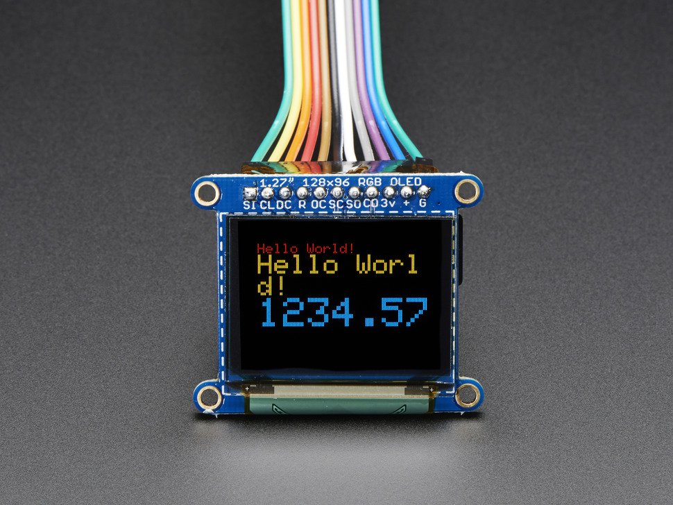 Adafruit 1.27" OLED Breakout 16-bit Color w/ MicroSD - 1673
