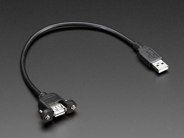 Adafruit Panel Mount USB Cable A Male to A Female - 908