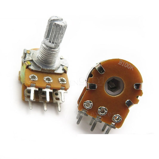 Potentiometer 6Pin Shaft WH148 Amplifier Dual Stereo 100K