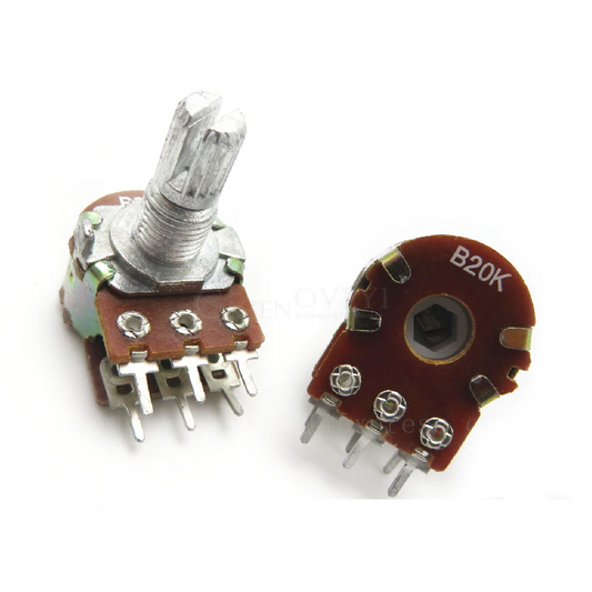 Potentiometer 6Pin Shaft WH148 Amplifier Dual Stereo 20K