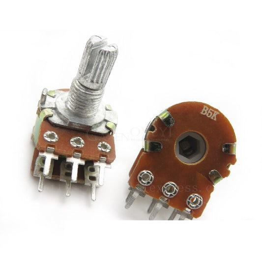 Potentiometer 6Pin Shaft WH148 Amplifier Dual Stereo 5K