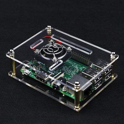 Raspberry Pi 3 Acrylic Case with Cooling Fan