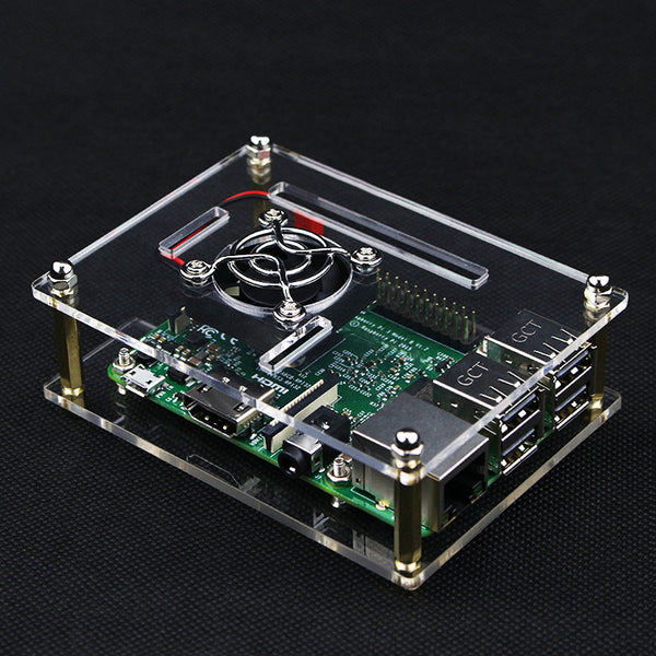 Raspberry Pi 3 Acrylic Case with Cooling Fan - circuitrocks