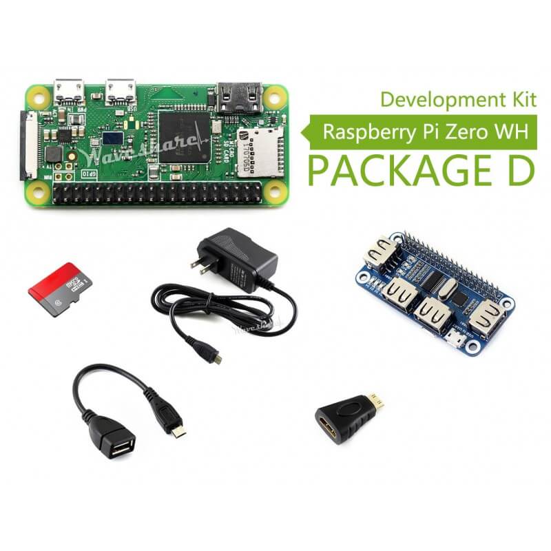 Raspberry Pi Zero WH Package D with USB HUB HAT