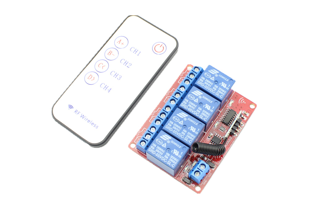 RF Remote Control Module 4 Channels  DC 5V - circuitrocks