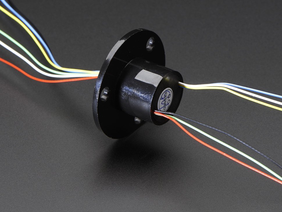 Slip Ring with Flange 22mm diameter 6 wires max 240V @ 2A - circuitrocks