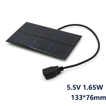 Solar Panel 5.5V 300mA Output USB Solar Battery Charger 1.65W