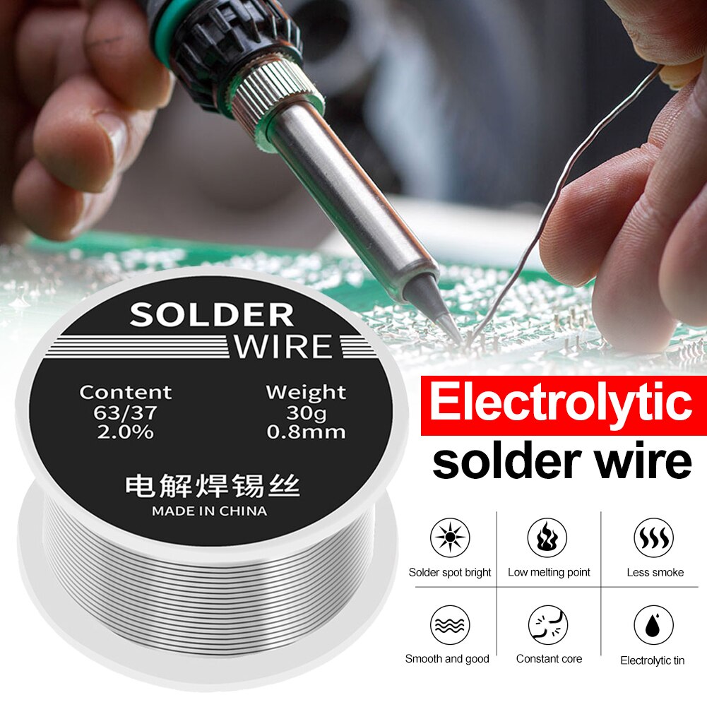 Solder Wire 30g Welding High Purity Low Fusion Spot 0.8mm Rosin Soldering Wire Roll No-clean Tin BGA Welding