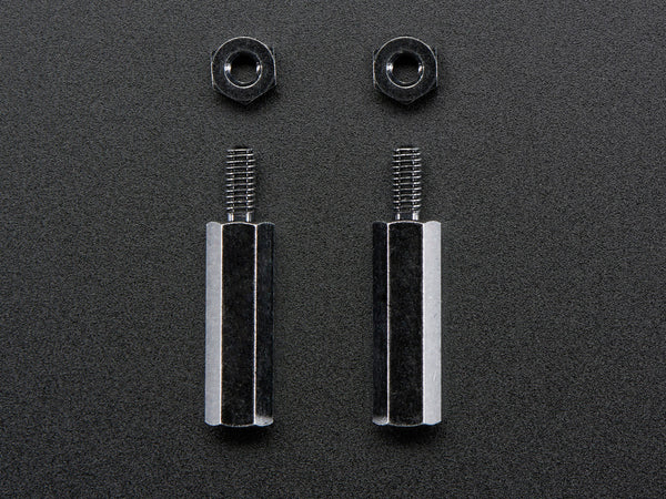 Adafruit Standoffs Brass M2.5 16mm Tall Black-Plated - 2337