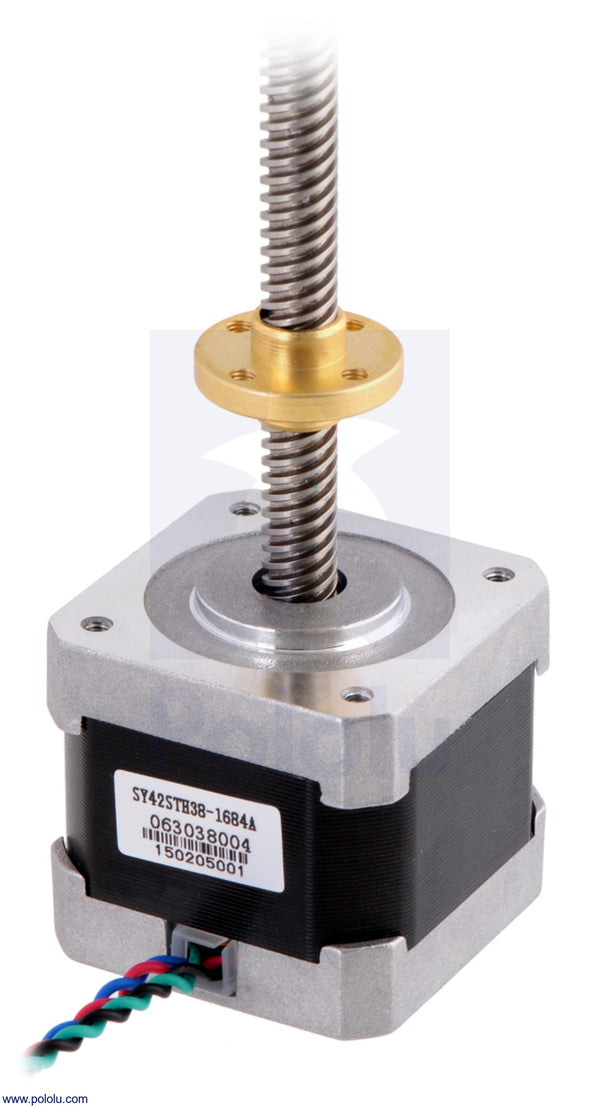 Stepper Motor with 18cm Lead Screw: Bipolar, 200 Steps/Rev, 42×38mm, 2.8V, 1.7 A/Phase - circuitrocks