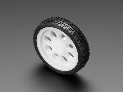 Thin White Wheel for TT DC Gearbox Motors 65mm Diameter
