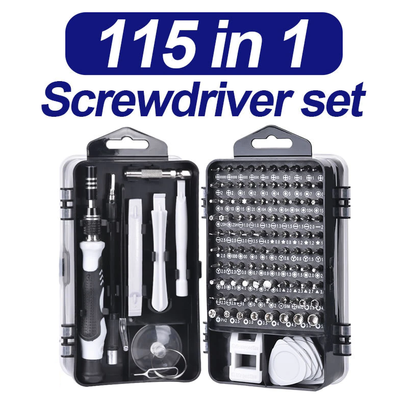 Toolkit 115 in 1 Multi Screw Set with Precision Screwdriver for Computer PC Mobile Phone Device Repair - circuitrocks