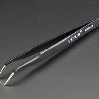 Fine Tip Curved ESD-Safe Tweezers 120mm - Precision SMD - circuitrocks