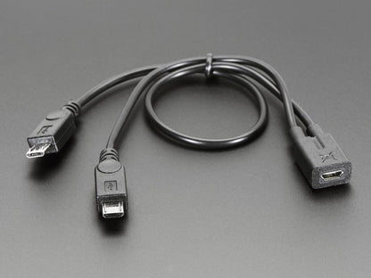 USB 2-Way Micro B Y Splitter Cable