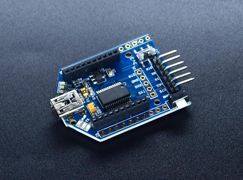 USB Serial Adapter with XBEE Mount / Rail for Arduino