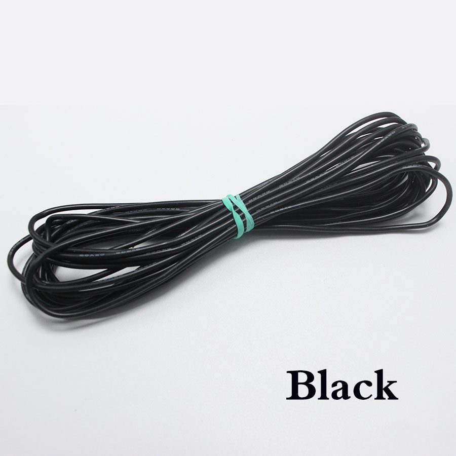 Wire Black 22 AWG Flexible Silicone Cable 0.3mm2 High-Temperature Max 200 Degrees Arduino