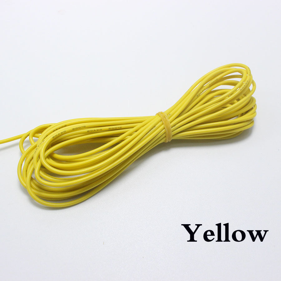 Wire Yellow 22 AWG Flexible Silicone Cable 0.3mm2 High-Temperature Max 200 Degrees Arduino